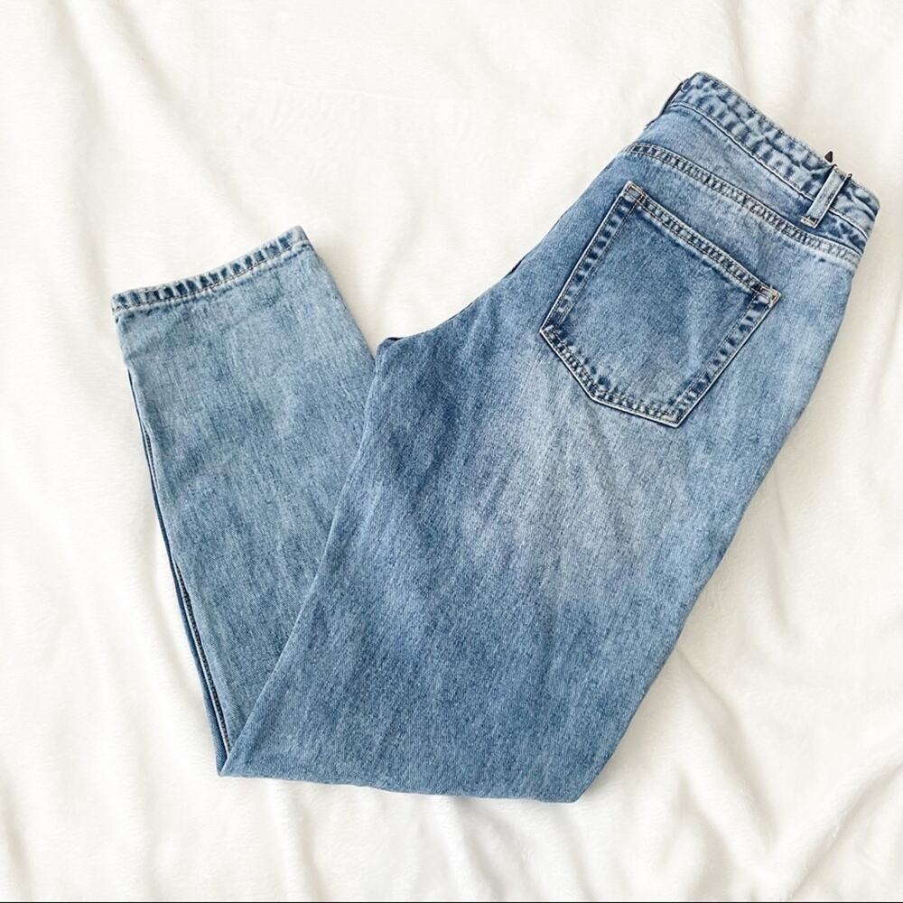 Nasty Gal redial ripped straight leg jeans high rise size 8 recycled crop denim - Picture 8 of 9